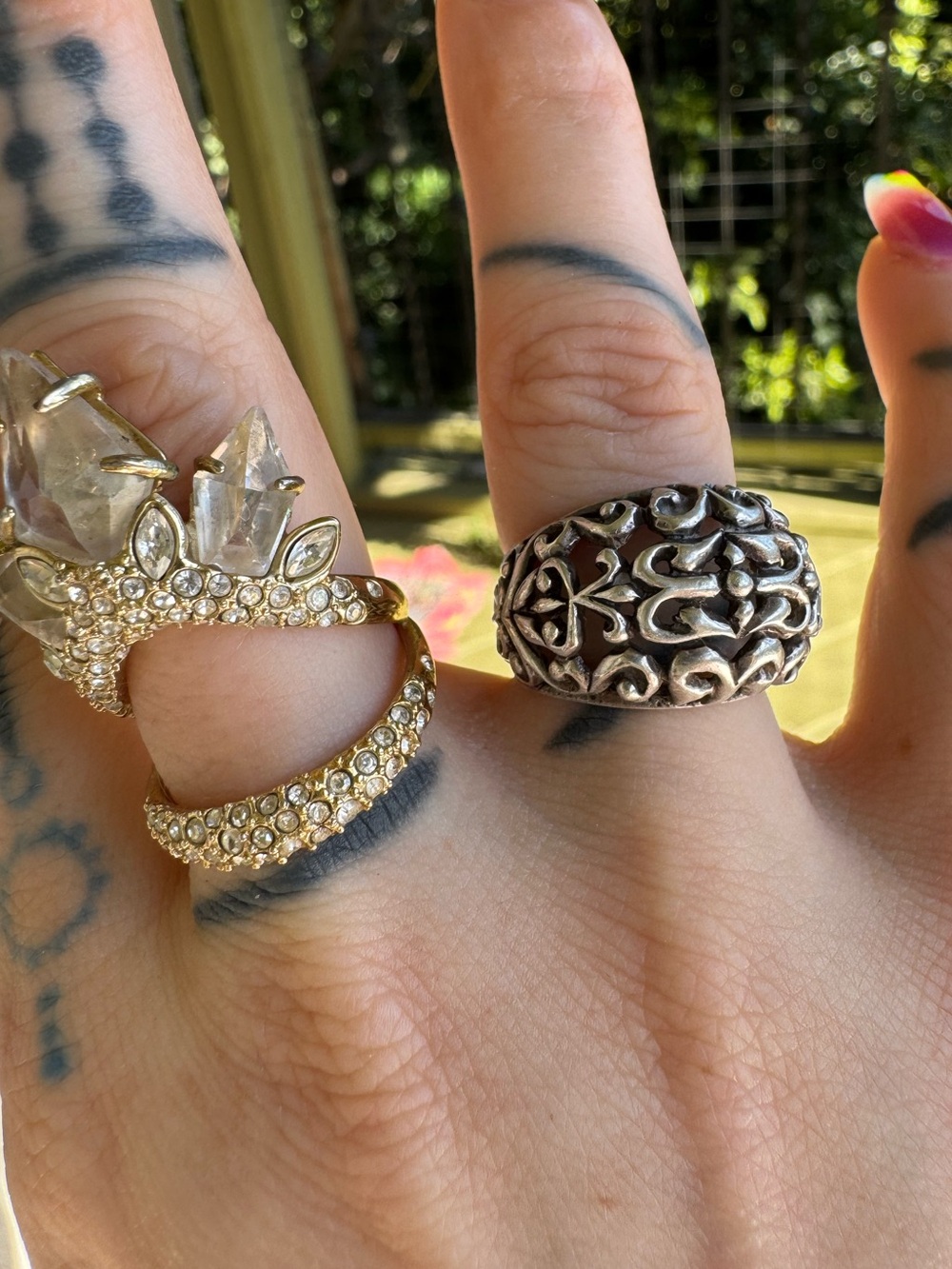 Gold Crystal Crown Statement Ring - Picture 5 of 7